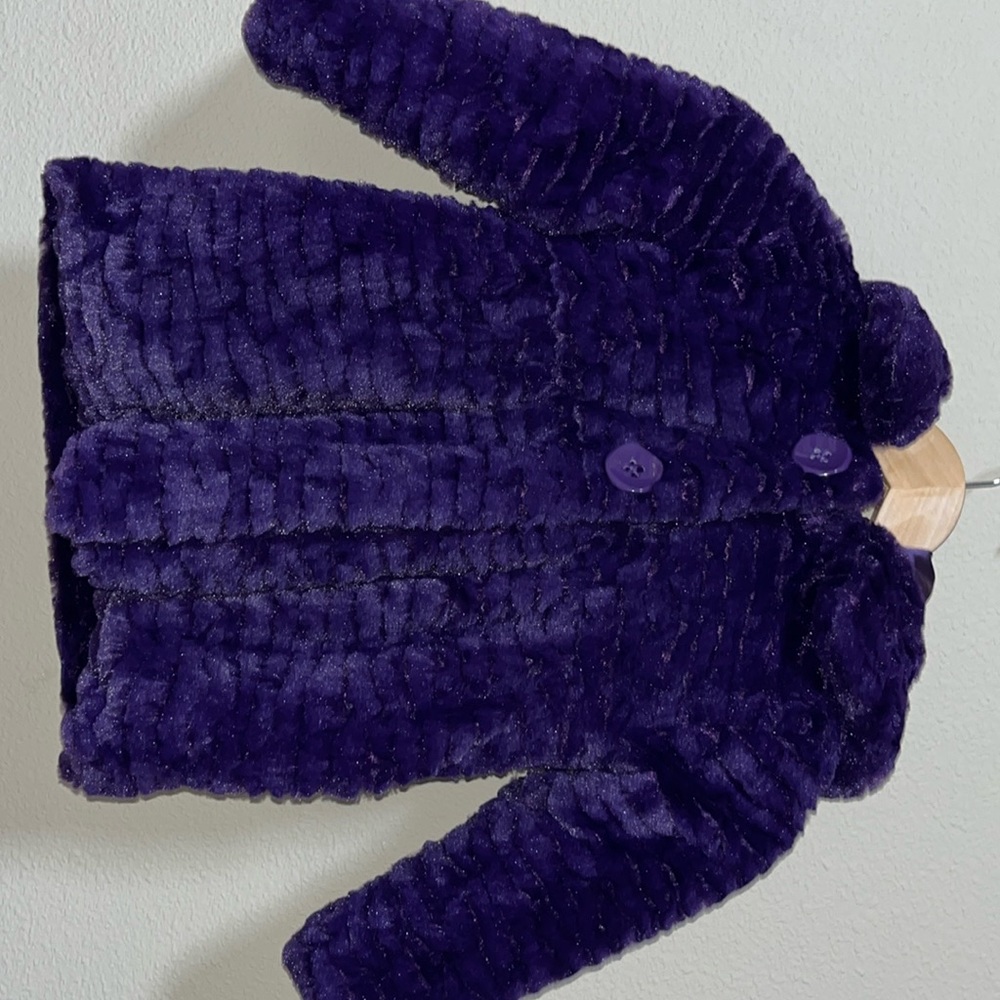 🖤Purple faux fur kids jacket🖤
